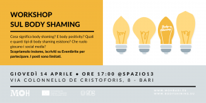 Scopri di più sull'articolo Workshop sul body shaming @Spazio13 | Giovedì 14 aprile