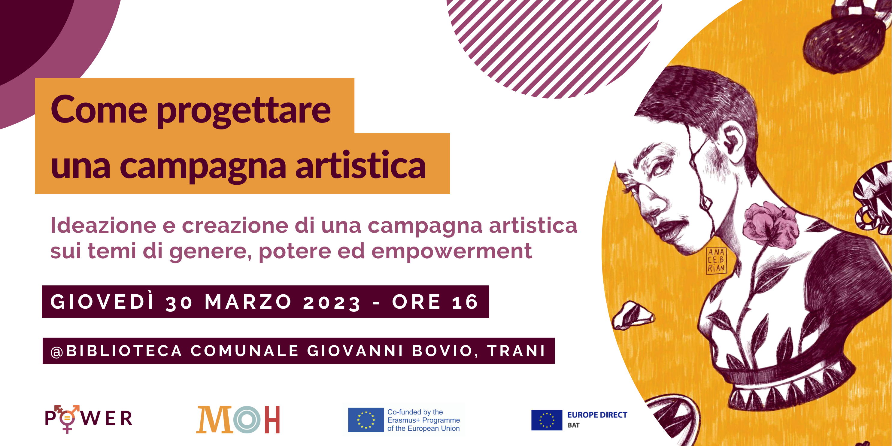 Scopri di più sull'articolo Come progettare una campagna artistica con з giovani: workshop @Biblioteca Comunale Giovanni Bovio di Trani | 30 marzo